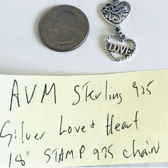 AVM Sterling 925 Silver LOVE in a Heart Necklace - Picture 8 of 9
